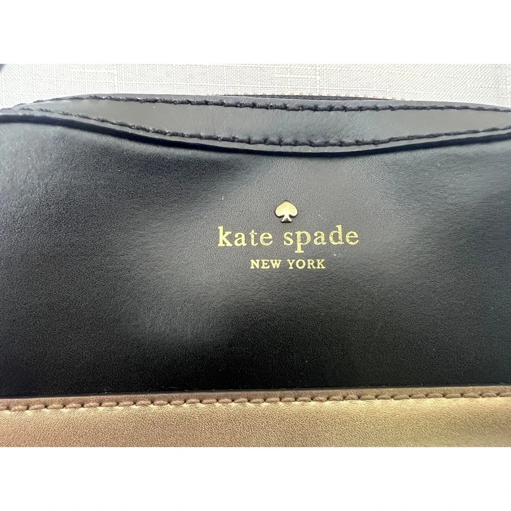 Kate Spade Crossbody Bag Womens Small Black Gold Good Two Tone Camera Bag